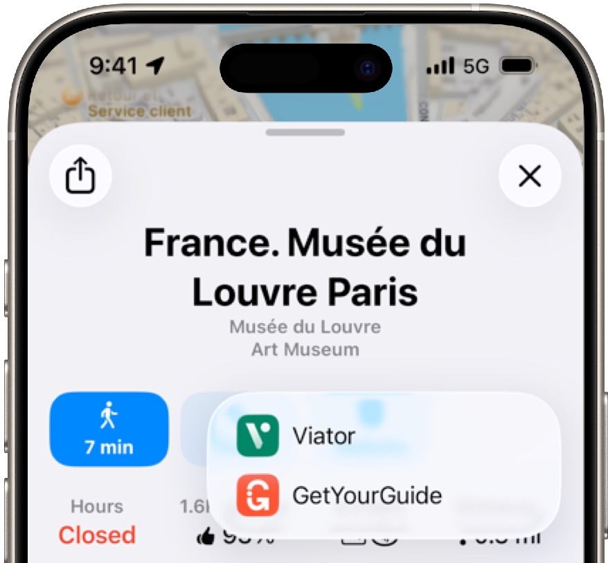 Apple Maps Place Card - Ellipsis (...), Menu & Logo