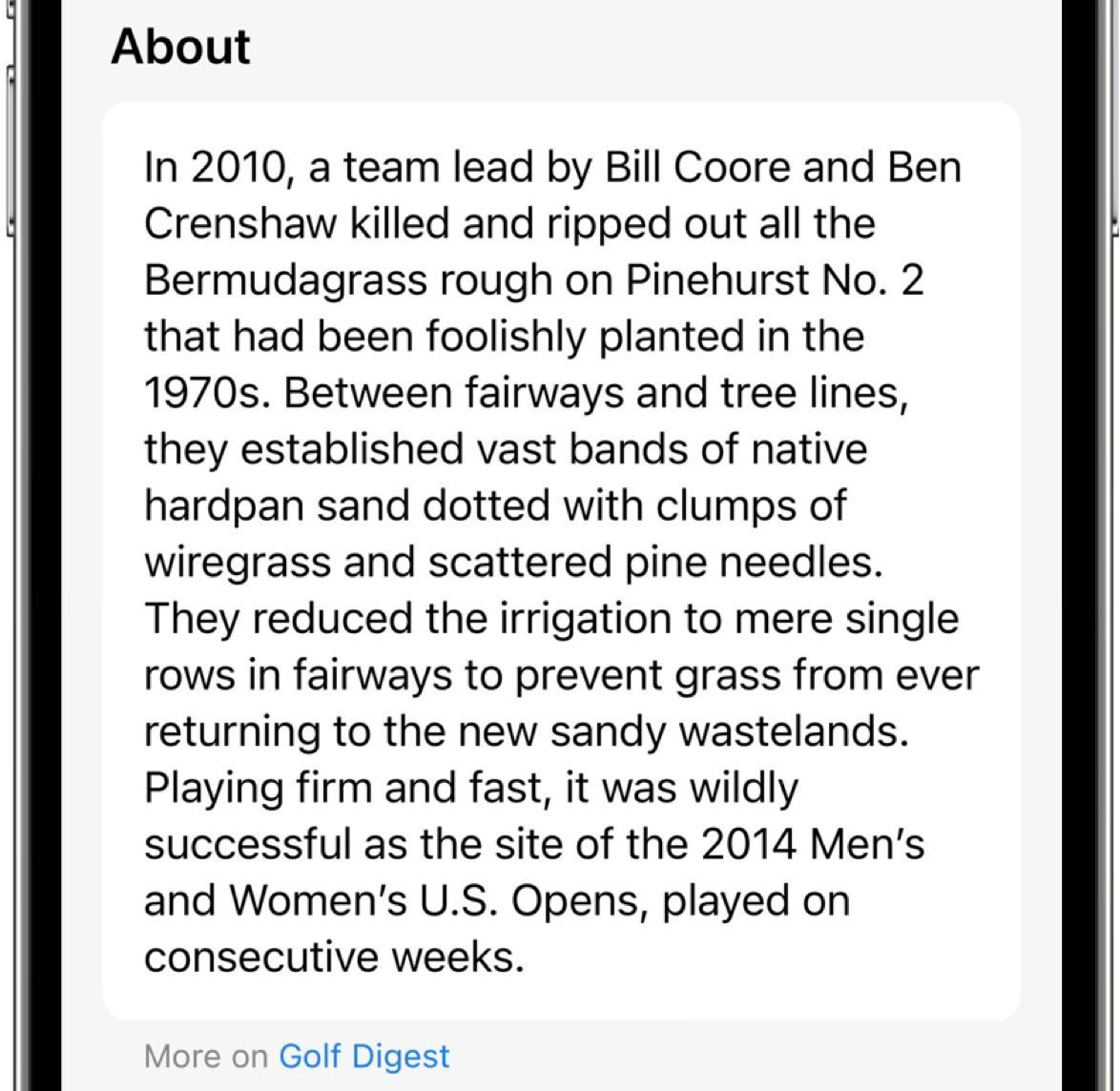 Golf Digest About review