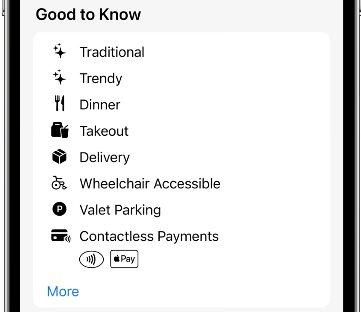 Figure: The Infatuation Good To Know items